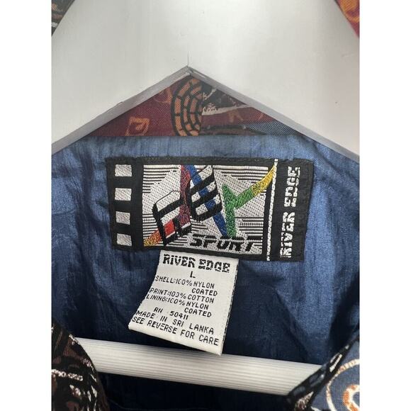 Rivers Edge Sport Vintage Jacket Womens Large Retro Blue Patchwork Quilted Zip - Picture 6 of 14